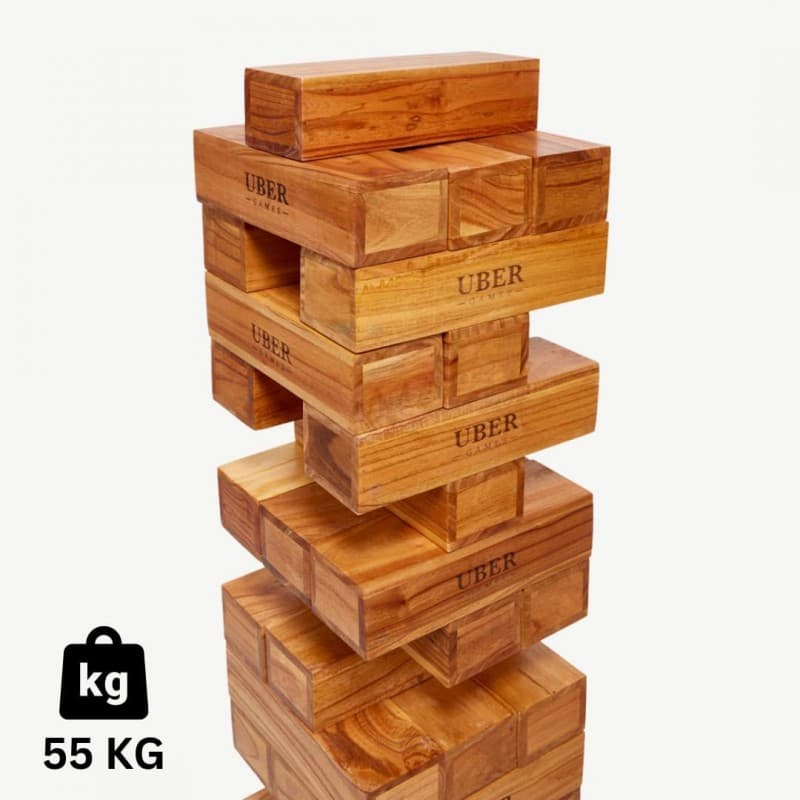 Riesen Yenga 250 Wackelturm XXL bis 250 cm Hartholz Stapelturmspiel 100% Indien Öko Jumbo schult Mot – 3
