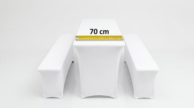 Husse für Bierzeltgarnitur, Festzeltgarnitur (50cm oder 70cm) – 3-teilig in Weiß oder Schwarz – 2