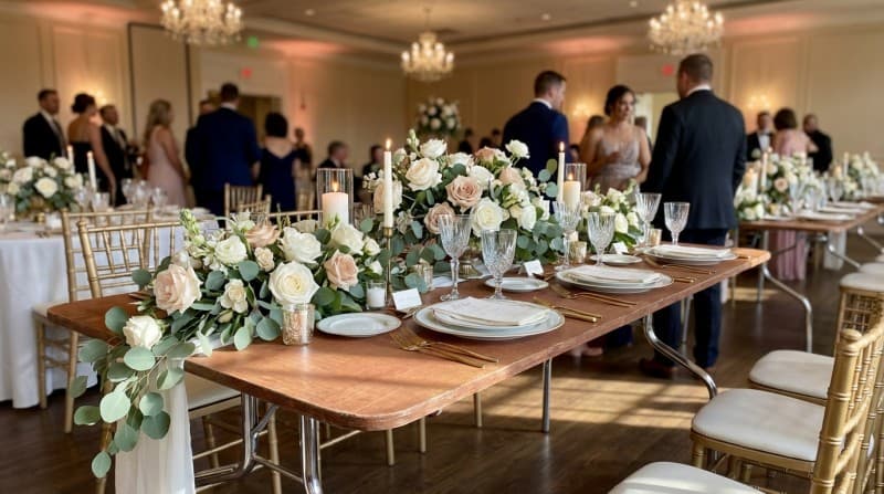 Banketttische mieten: Rund (Ø 150/180 cm) & Rechteckig (180x80 cm) – Ideal für Events & Hochzeiten – 4