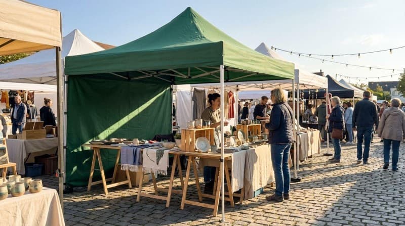 Faltzelt, Pavillon mieten (3x3m) – Wasserdichtes Partyzelt in Grün oder Weiß – 4