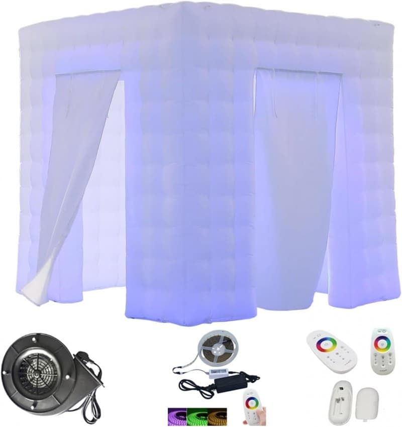 Kulissenzelt Fotozelt Kulisse beleuchtet Fotostandzelt Photozelt mit LED-Licht Luftgebläse 2,5 m – 2