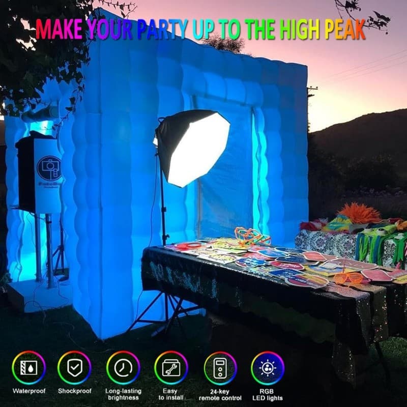 Kulissenzelt Fotozelt Kulisse beleuchtet Fotostandzelt Photozelt mit LED-Licht Luftgebläse 2,5 m – 3