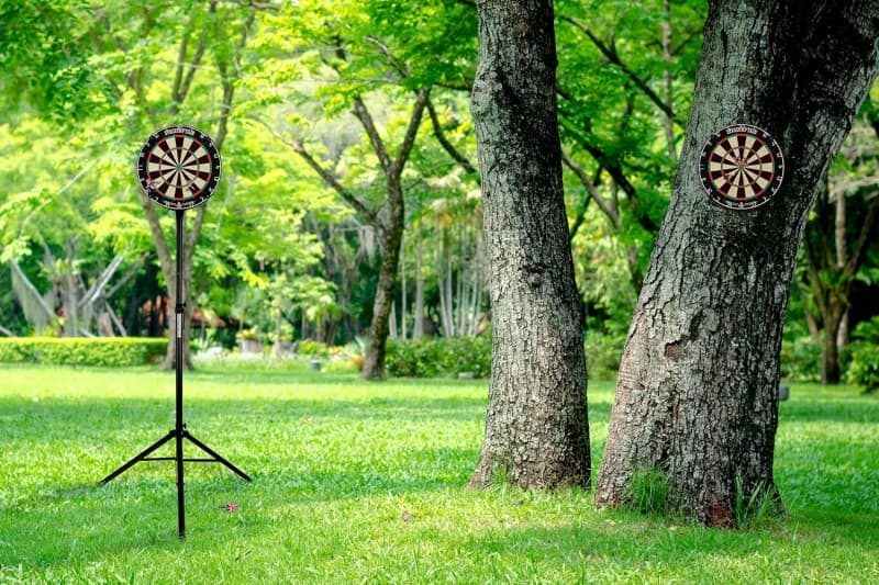 Dartscheibe Ständer komplett Set Profidartscheibe stufenlos höhenverstellbarer Ständer 107 – 160 cm