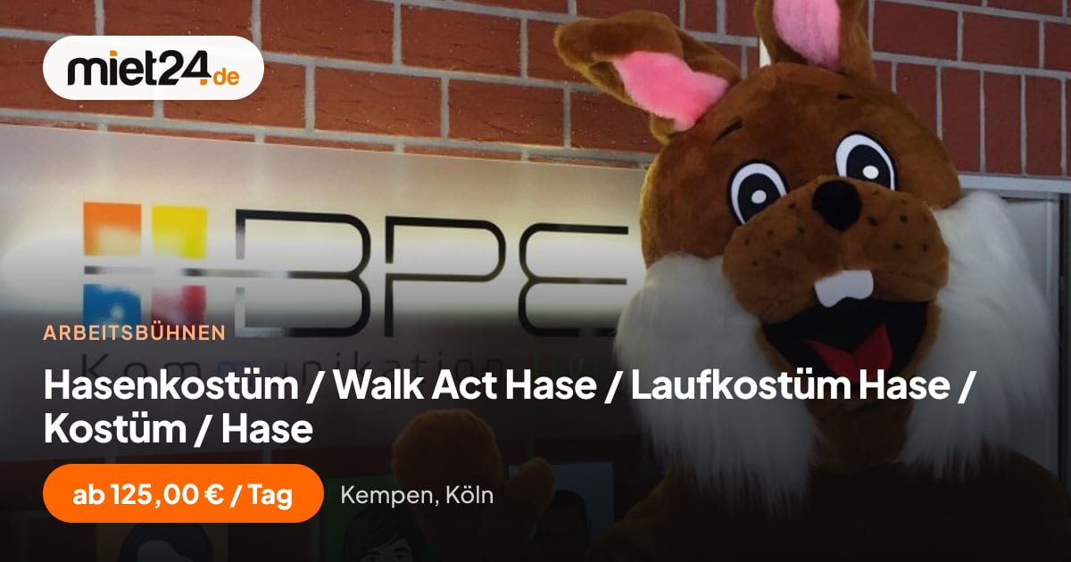 Hasenkostüm / Walk Act Hase / Laufkostüm mieten | Miet24